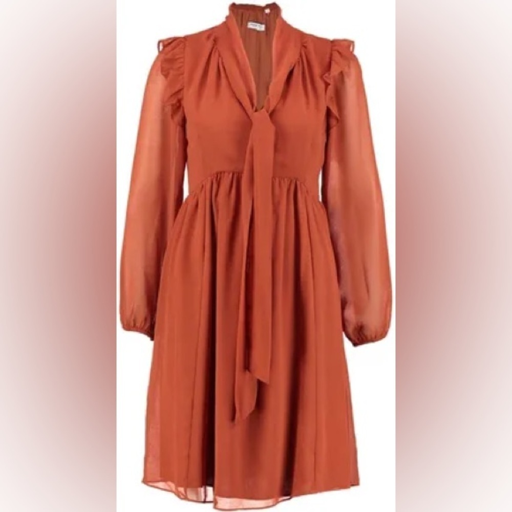 Naf naf dress classy preppy boho chic size 40/10 L burnt orange